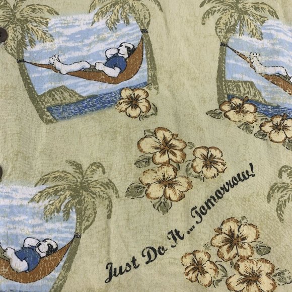 Men's Big‎ Dogs Short Sleeve Button Down Hawaiian Shirt 4X Just Do It...Tomorrow - Picture 5 of 10